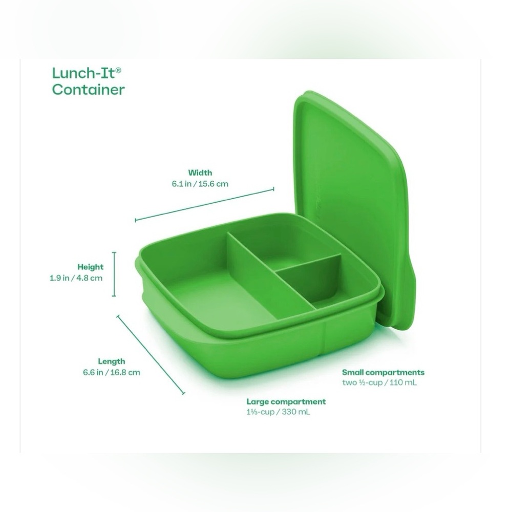 Tupperware lunch it container green new